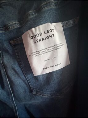 Good American Good Legs Straight Jeans - Indigo Blue
